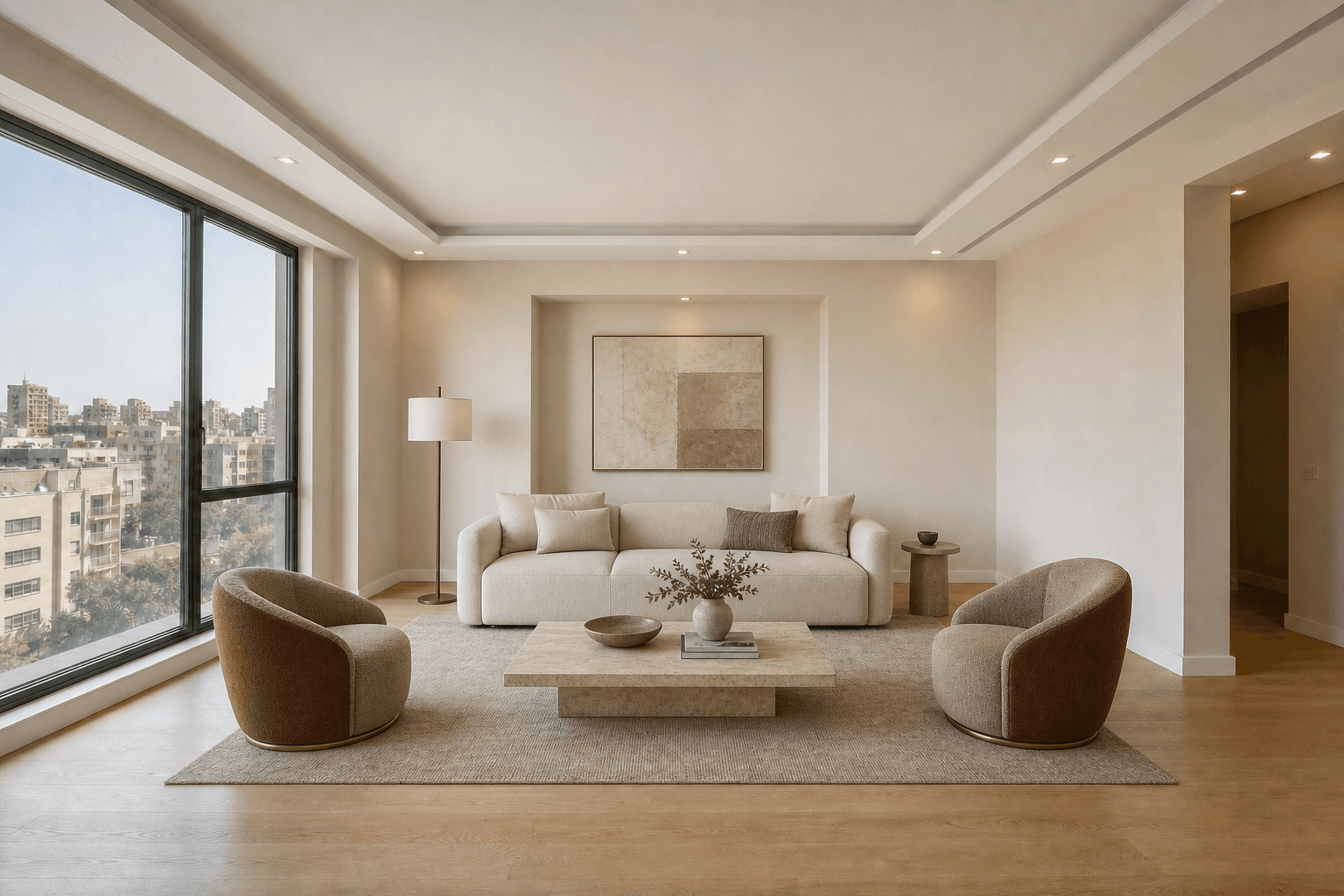 Virtually furnished room